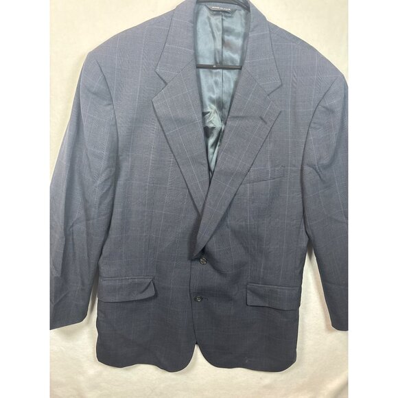 Vtg Polo University polo club by Ralph Lauren Mens Two-Button Navy Plaid 42 - Picture 6 of 16